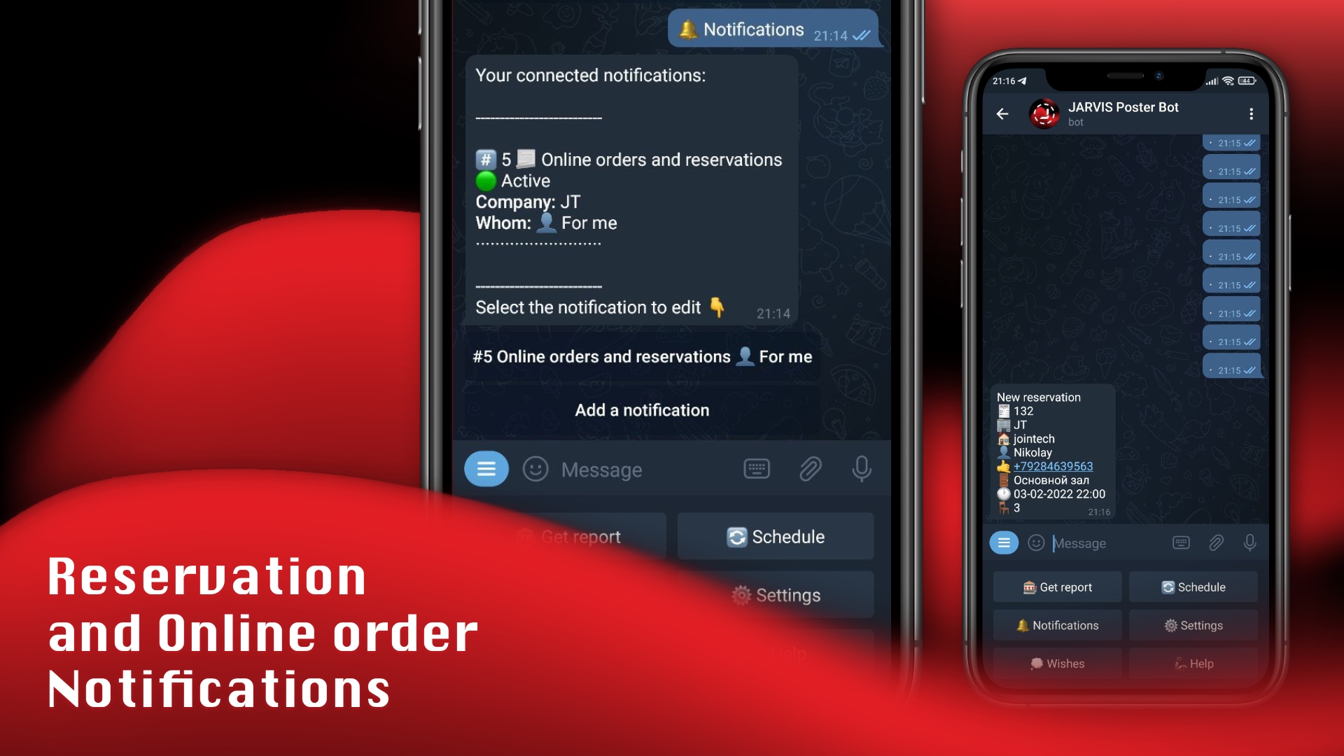 Reports and notifications about orders in Telegram