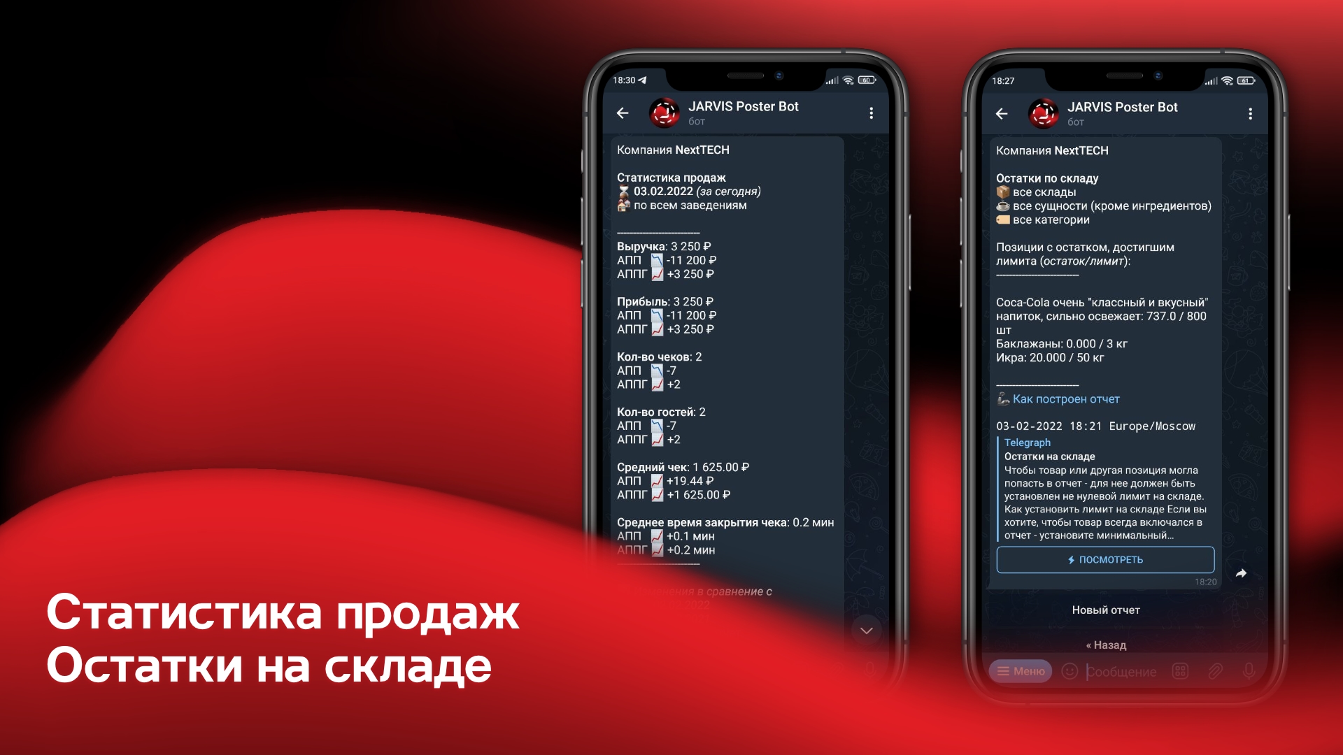 Отчеты и уведомления о заказах в Telegram боте