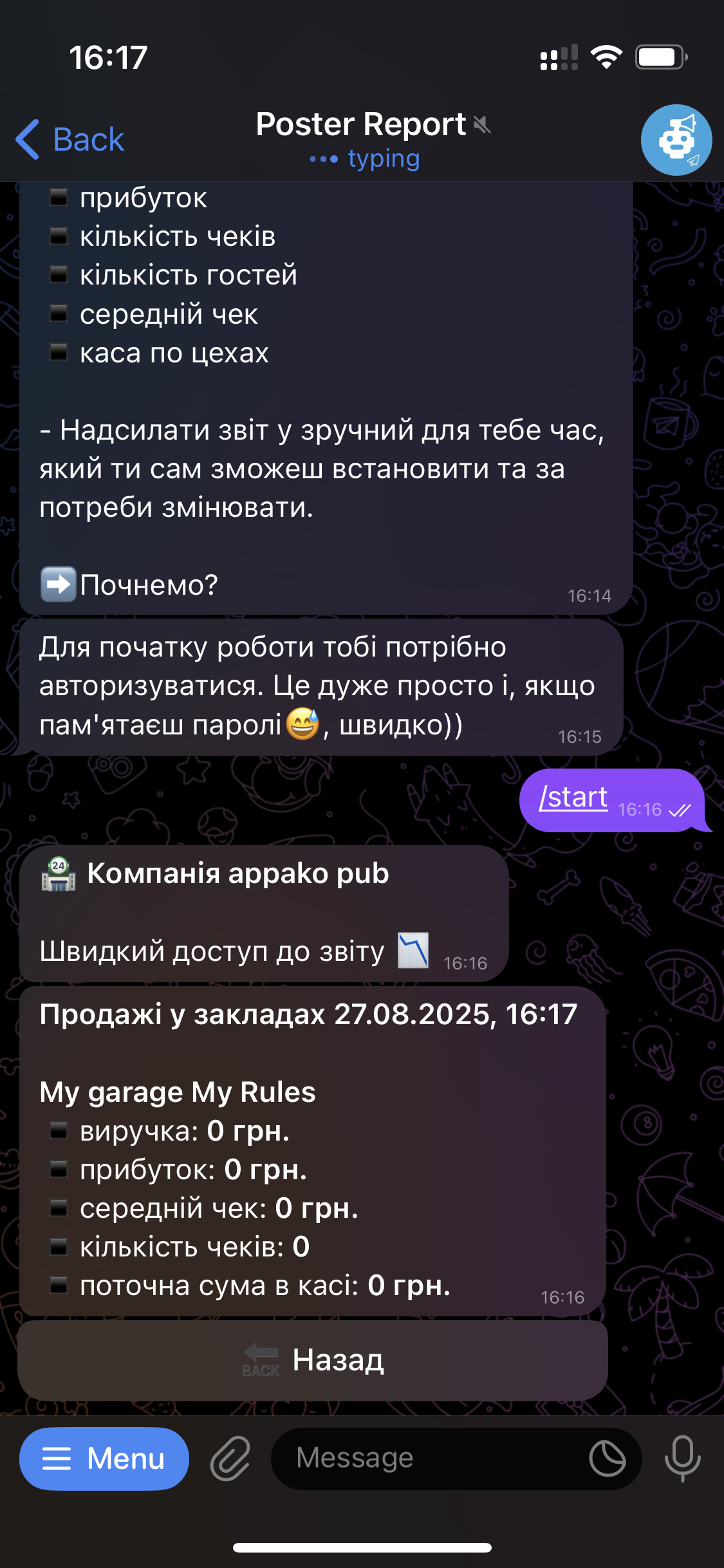 Короткий фінансовий звіт закладу