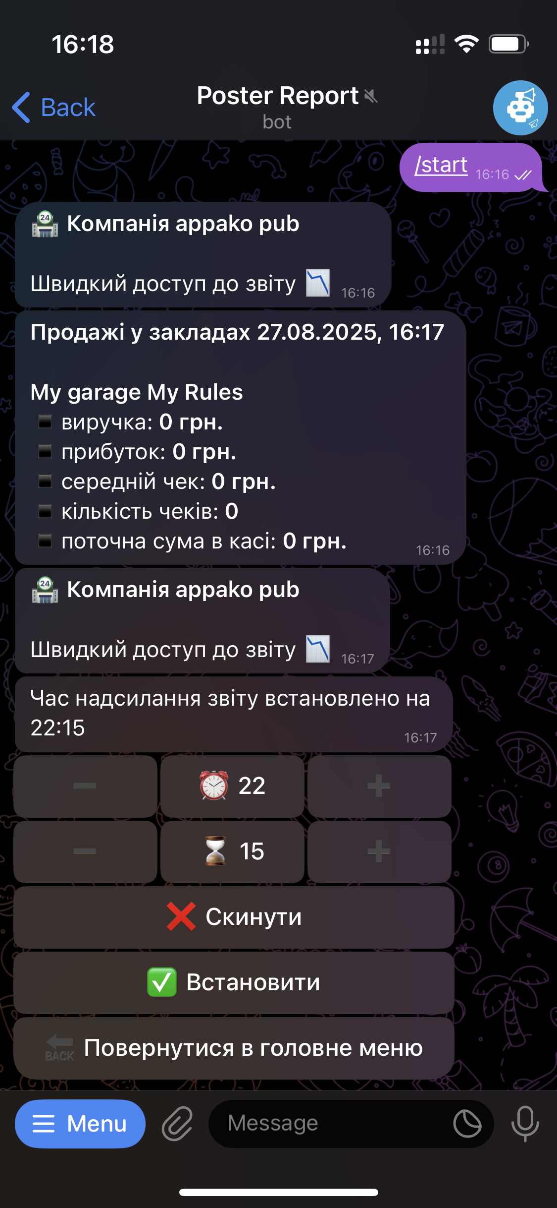 Короткий фінансовий звіт закладу