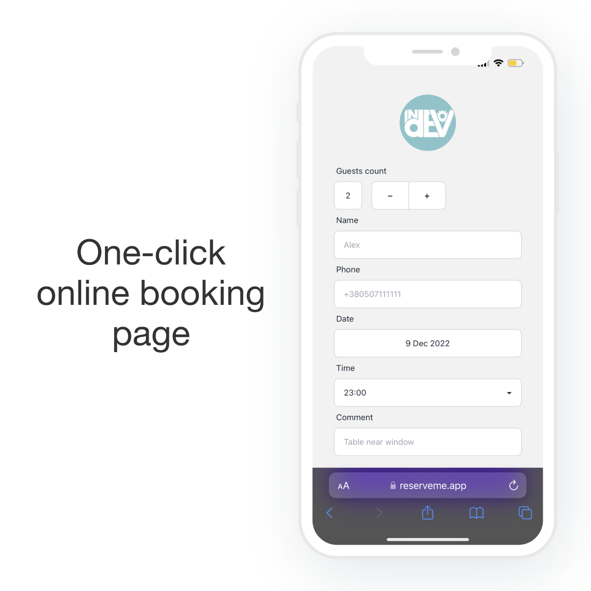 One-click online booking
