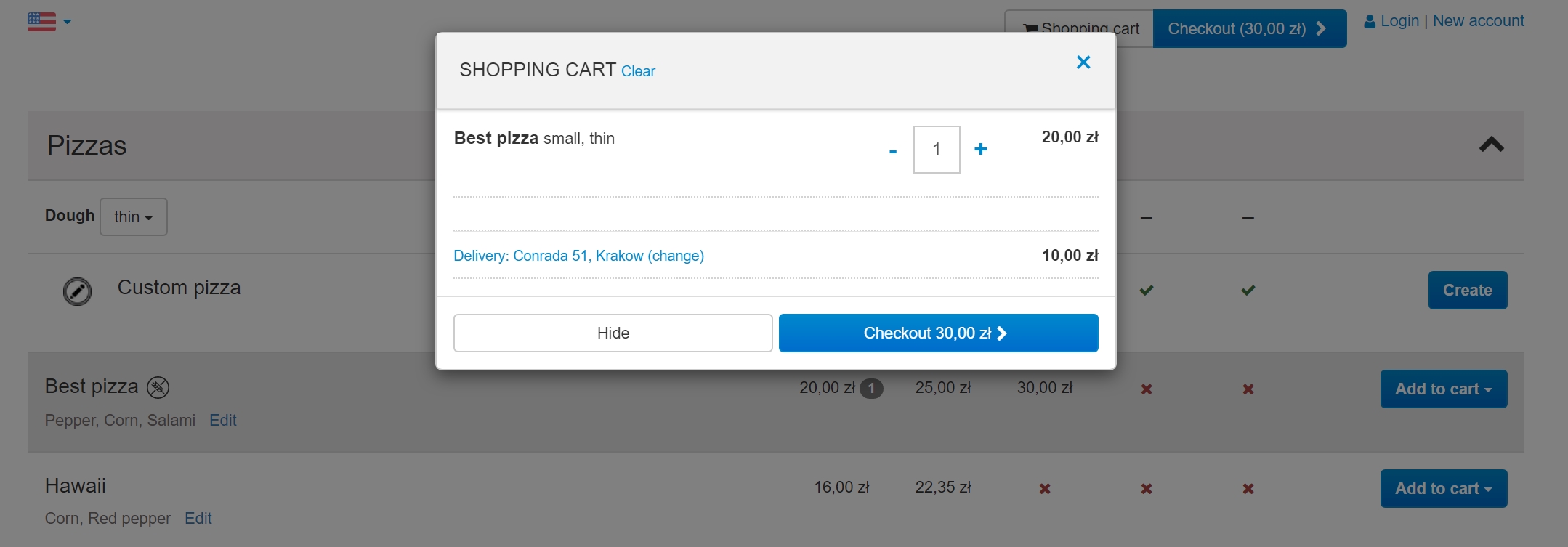 Online food order system