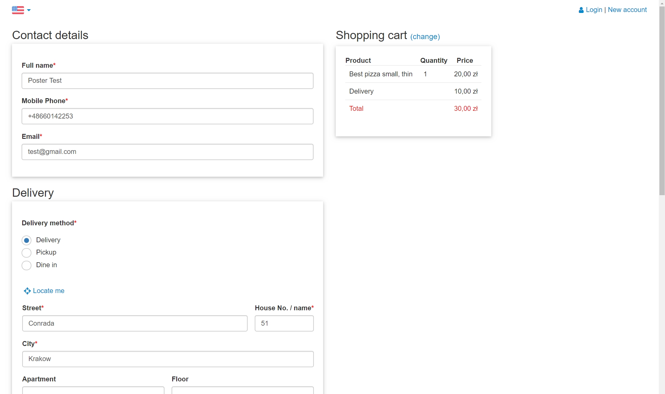 Online food order system
