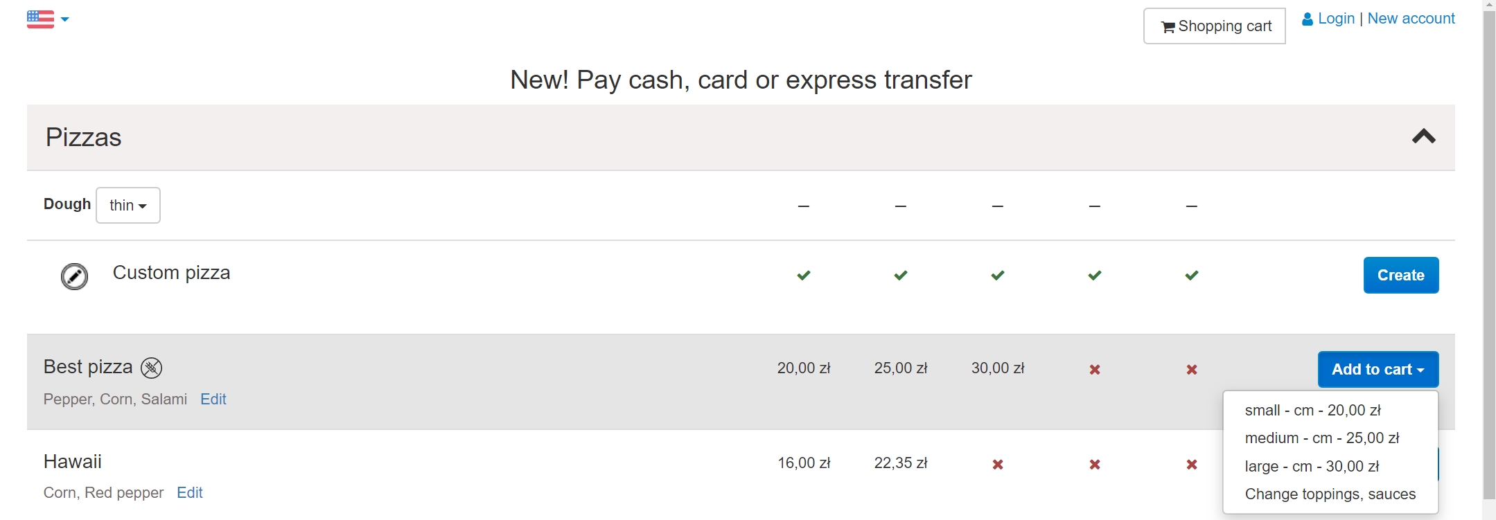 Online food order system