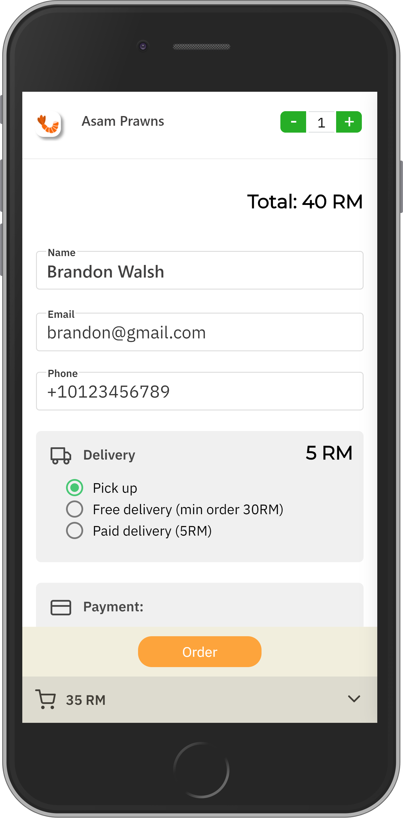 Your own web-app for ordering
